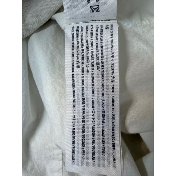 Abercrombie & Fitch Vest Mini Dress Women S Cream Linen Blend Button Front - Picture 7 of 7